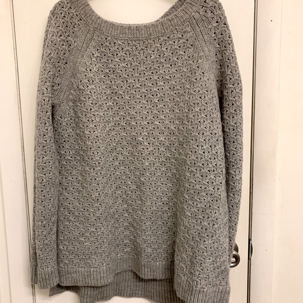 Banana Republic gray open knit sweater